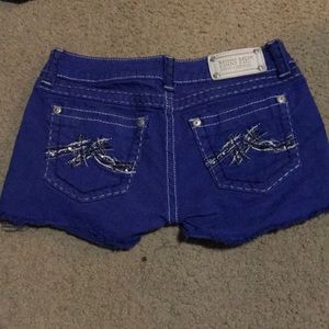 Blue miss me shorts